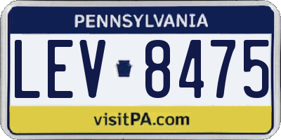 PA license plate LEV8475