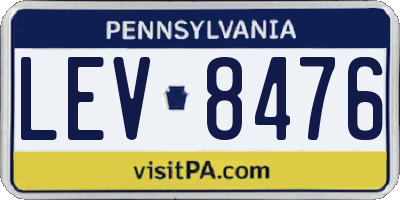 PA license plate LEV8476