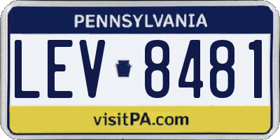 PA license plate LEV8481