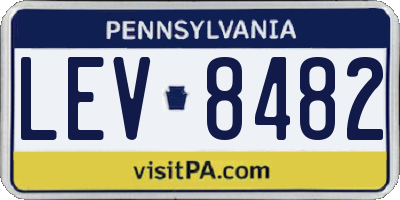 PA license plate LEV8482