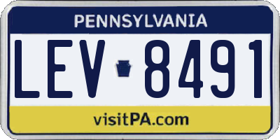 PA license plate LEV8491