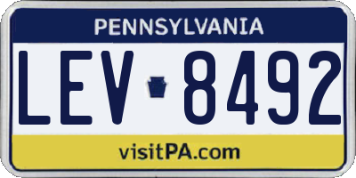 PA license plate LEV8492