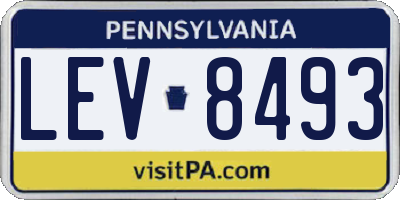 PA license plate LEV8493