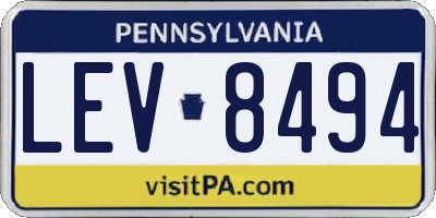 PA license plate LEV8494