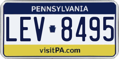 PA license plate LEV8495