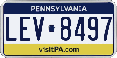 PA license plate LEV8497