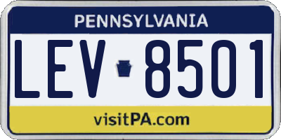 PA license plate LEV8501