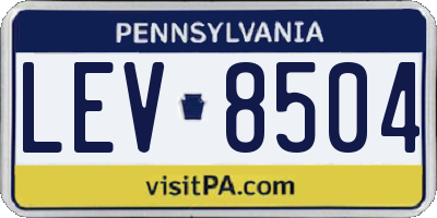 PA license plate LEV8504