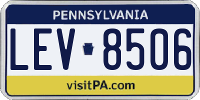 PA license plate LEV8506
