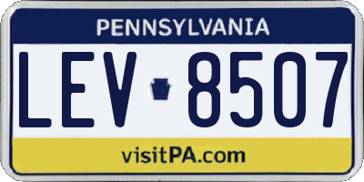 PA license plate LEV8507