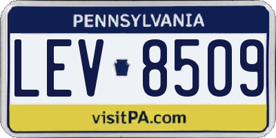 PA license plate LEV8509