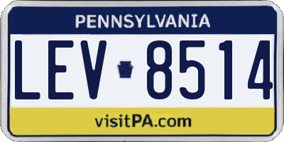 PA license plate LEV8514