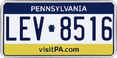 PA license plate LEV8516