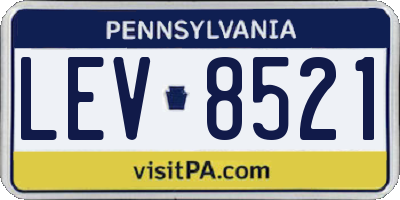 PA license plate LEV8521