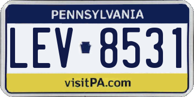 PA license plate LEV8531