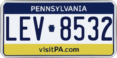PA license plate LEV8532