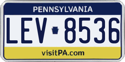 PA license plate LEV8536
