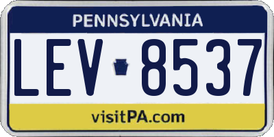 PA license plate LEV8537