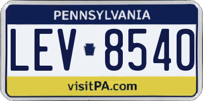 PA license plate LEV8540