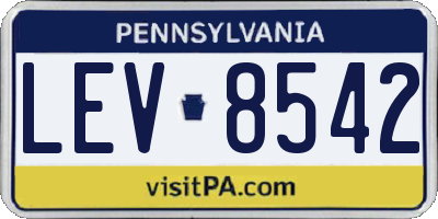 PA license plate LEV8542