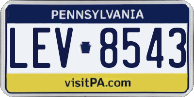 PA license plate LEV8543