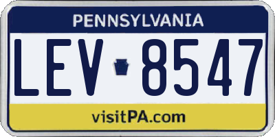 PA license plate LEV8547
