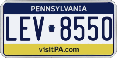 PA license plate LEV8550