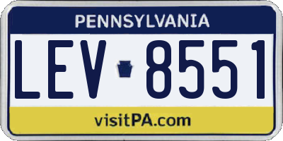PA license plate LEV8551