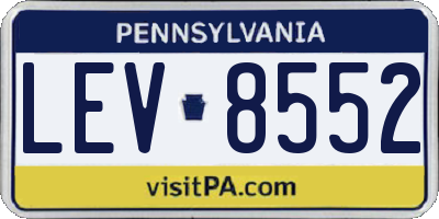 PA license plate LEV8552