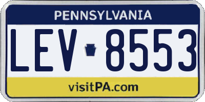 PA license plate LEV8553