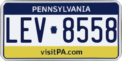 PA license plate LEV8558