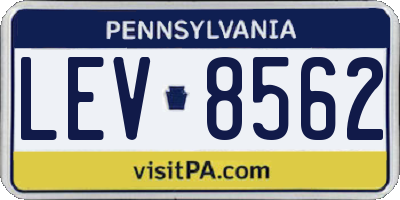 PA license plate LEV8562