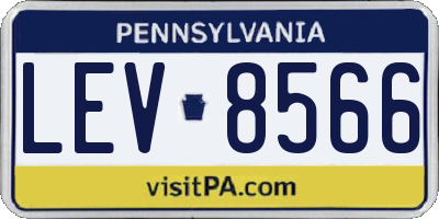 PA license plate LEV8566