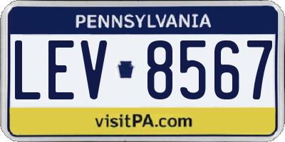 PA license plate LEV8567