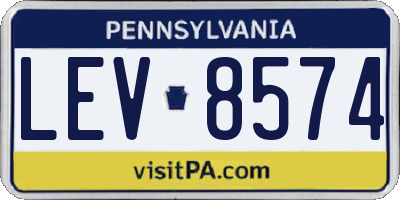 PA license plate LEV8574
