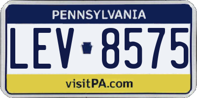PA license plate LEV8575