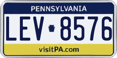 PA license plate LEV8576