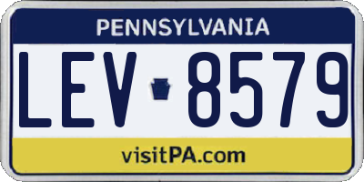 PA license plate LEV8579