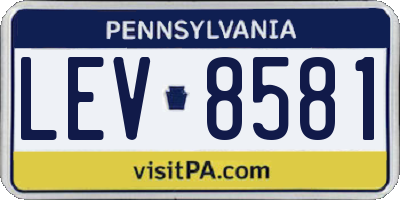PA license plate LEV8581