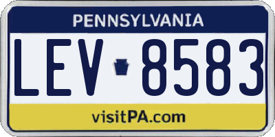 PA license plate LEV8583