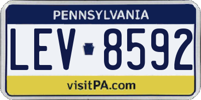 PA license plate LEV8592