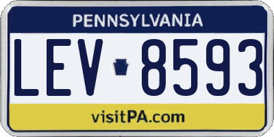 PA license plate LEV8593