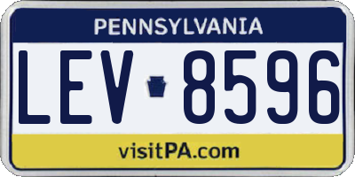 PA license plate LEV8596