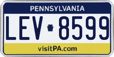 PA license plate LEV8599