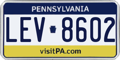 PA license plate LEV8602