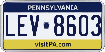 PA license plate LEV8603