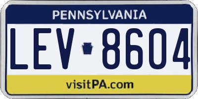 PA license plate LEV8604