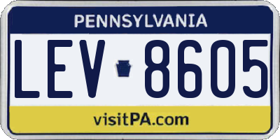 PA license plate LEV8605