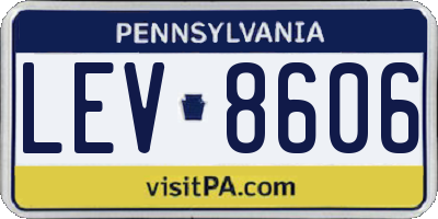 PA license plate LEV8606
