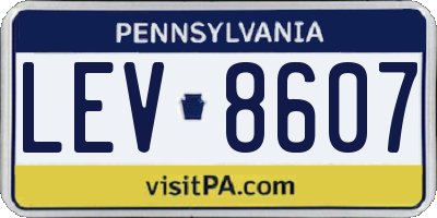 PA license plate LEV8607
